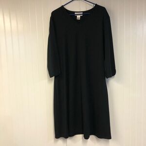 Susan Graver Black Long Sleeve Pullover Dress 1X Thick